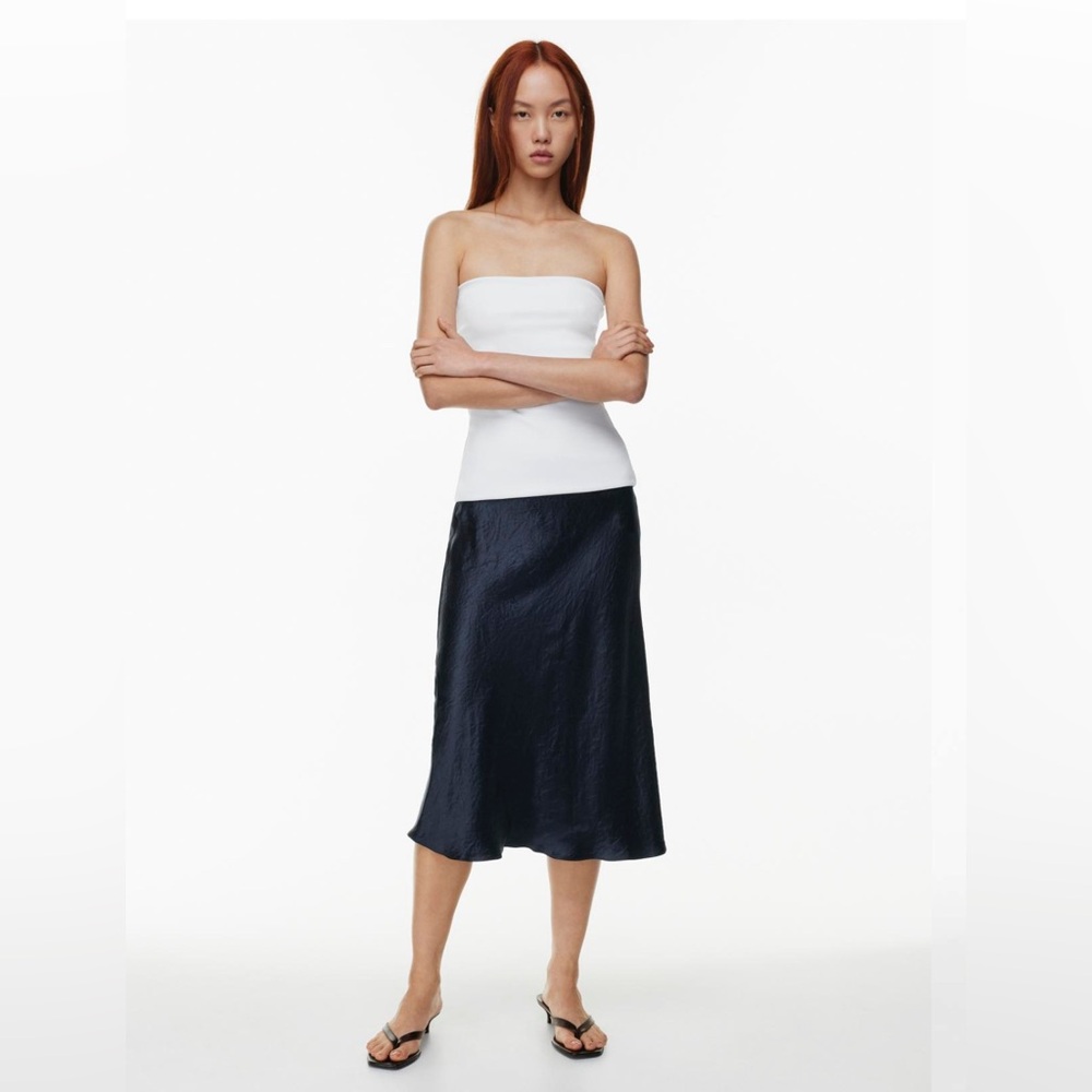 Aritzia Midi Slip Skirt (Blue/Size 8)